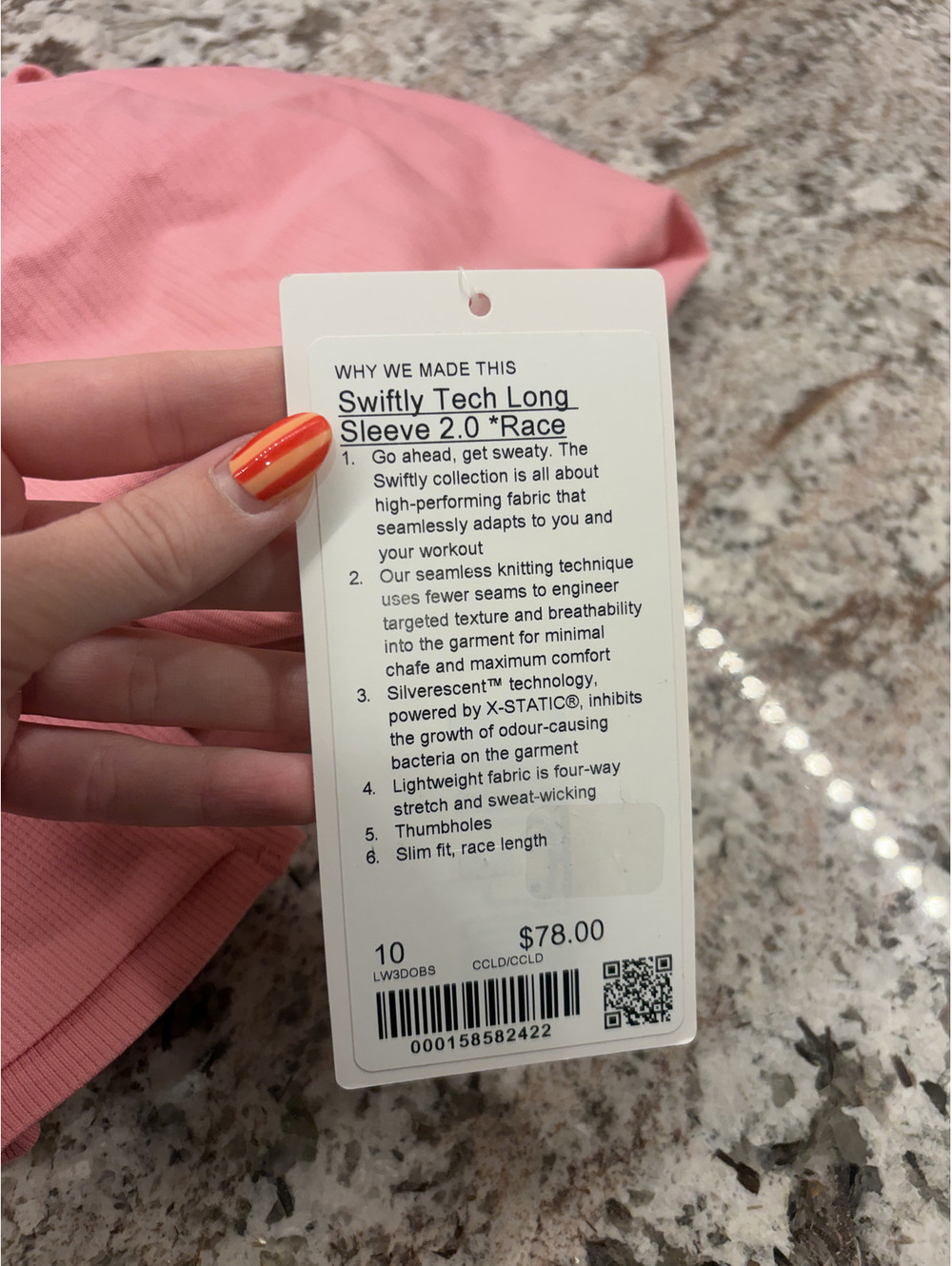 NWT Lululemon Swiftly Tech Long Sleeve 2.0 Race Length size 10